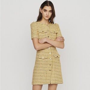 Maje Rill Metallic Tweed Dress - size 34